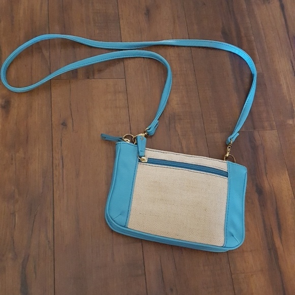 Fossil Blue and Tan Crossbody Bag - Picture 3 of 6